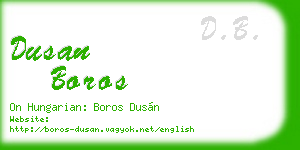 dusan boros business card